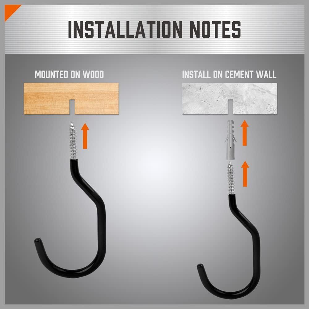 48PC Garage Storage Hooks Bike Tool Storage Hook Set Screw In Hooks 100LBS / Per