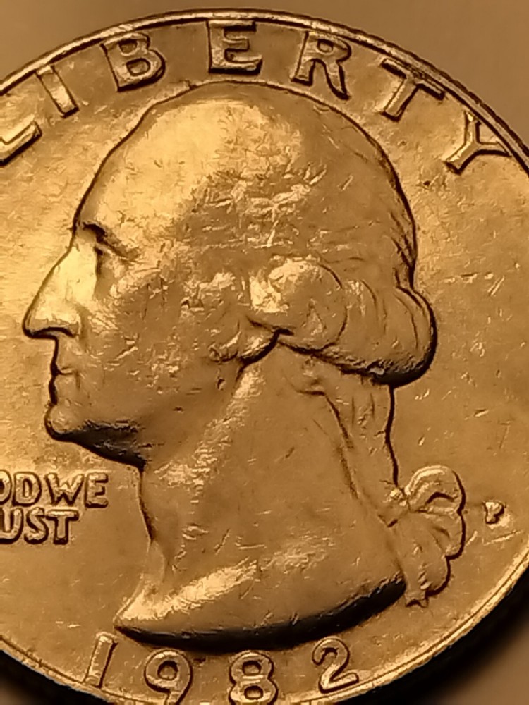 1982 P WASHINGTON QUARTER FILLED IN MINT MARK ERROR Circulated