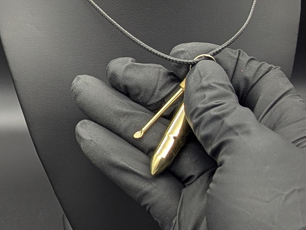 Brass Finished Novelty Bullet Style Spoon Keyring