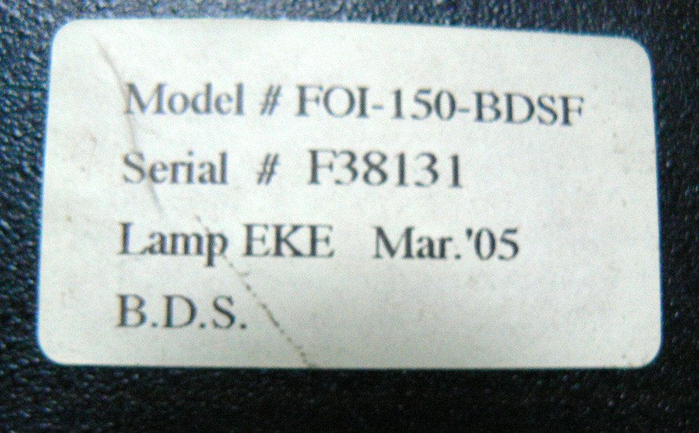 BDS Technologies , FOI-150-BDSF, Fiber Optic Illuminator, USED. (E)