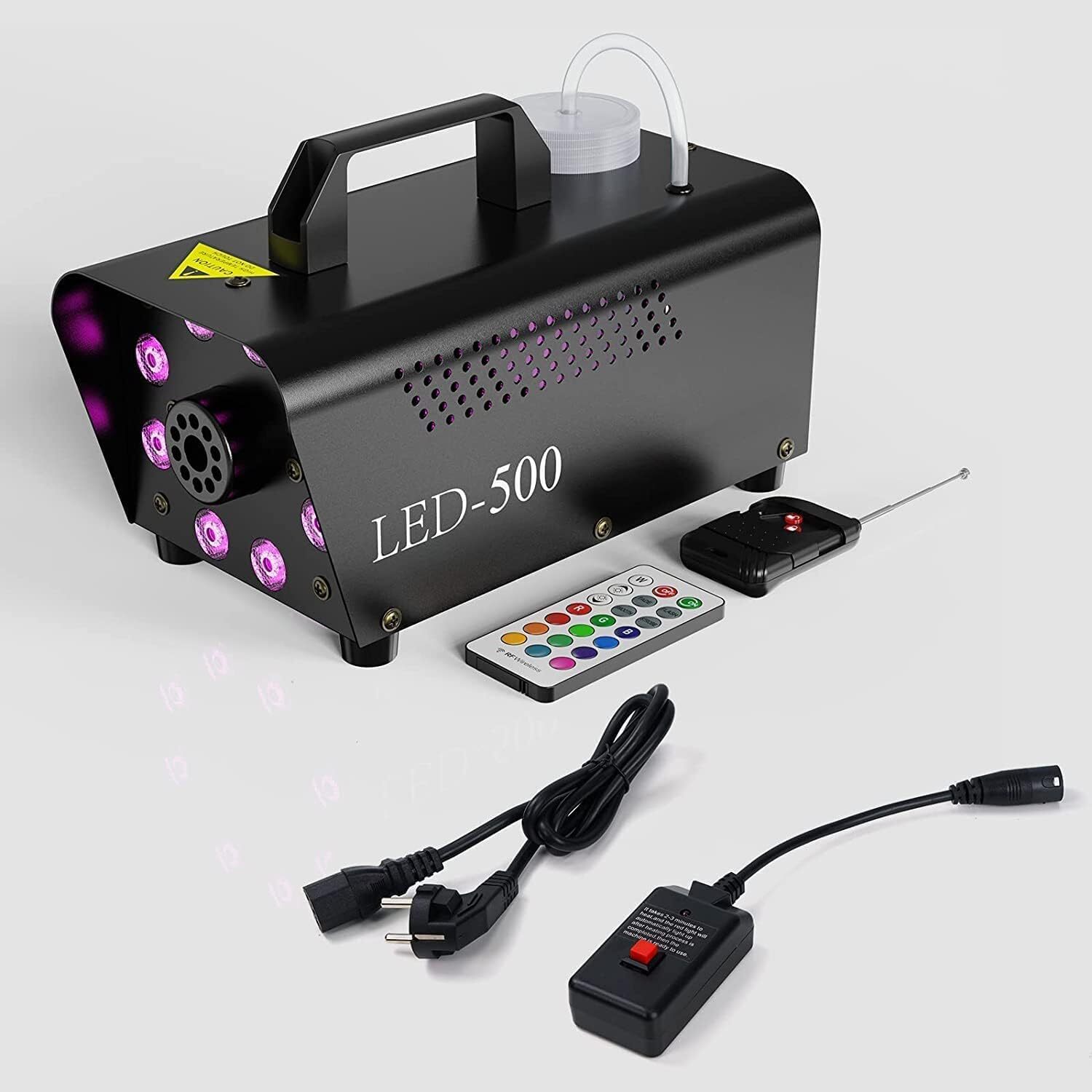 Smoke Machine, Fog Machine 8 LED Lights ,Wireless Remote Controls