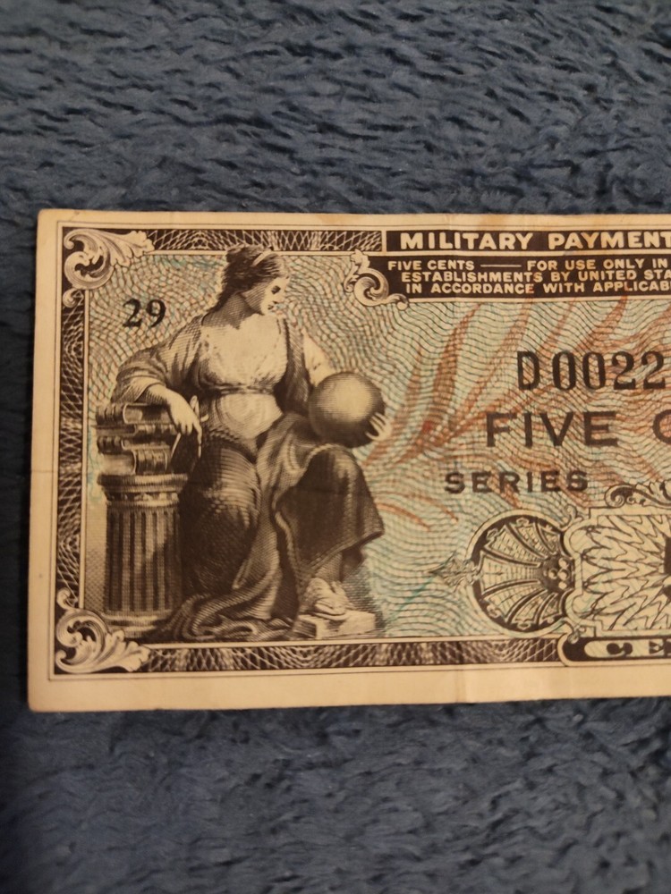 Military Payment Certificate Vintage Five Cents