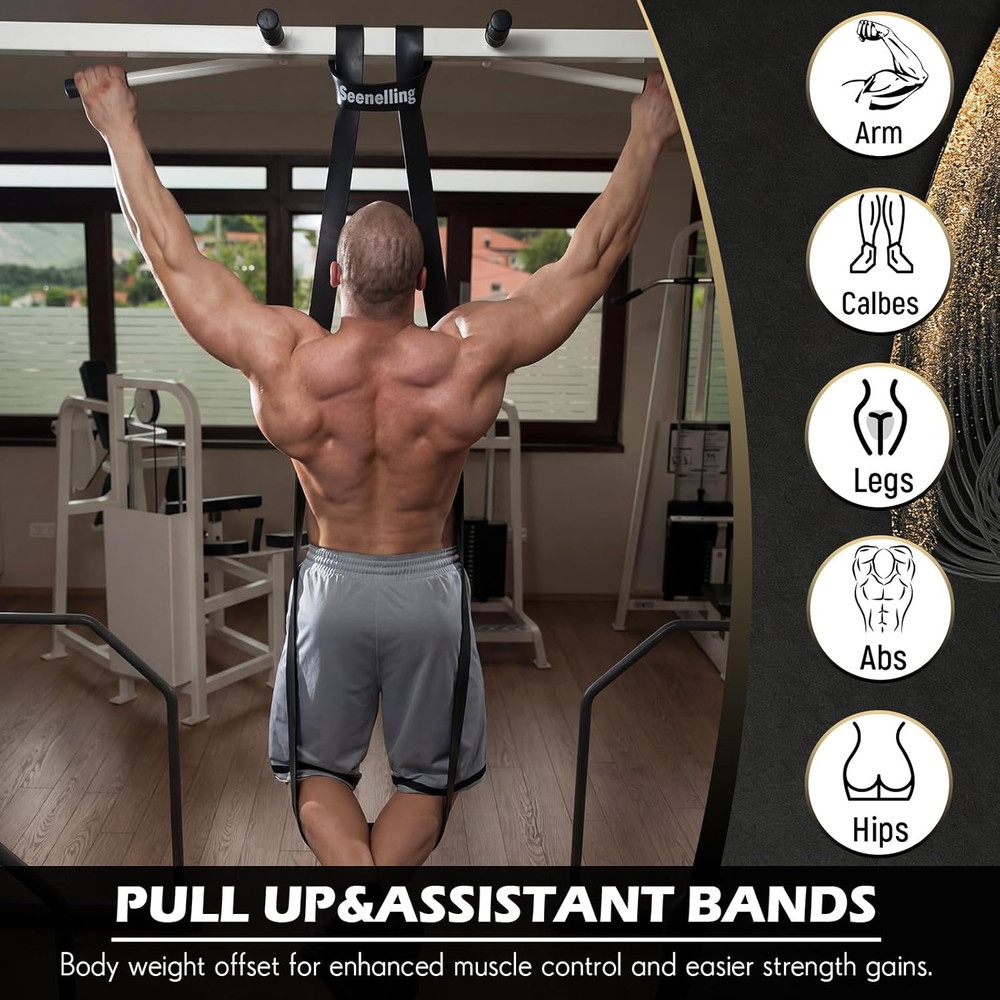 Resistance Bands for Exercise Working Out, 5-Level Pull-Up Assistance Full-Body