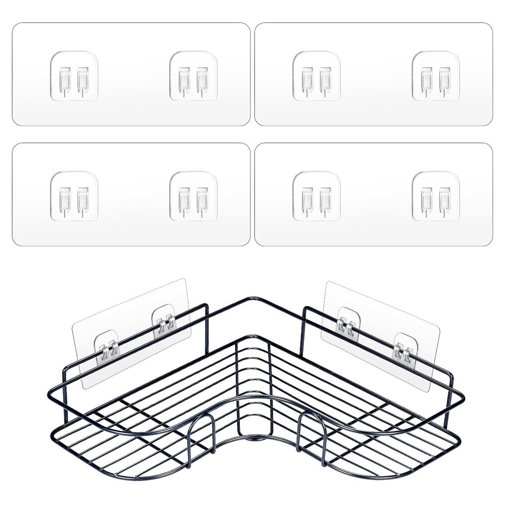 COMNICO 4 Pack Shower Caddy Adhesive Hooks Replacement, Strong Self-Adhesive...