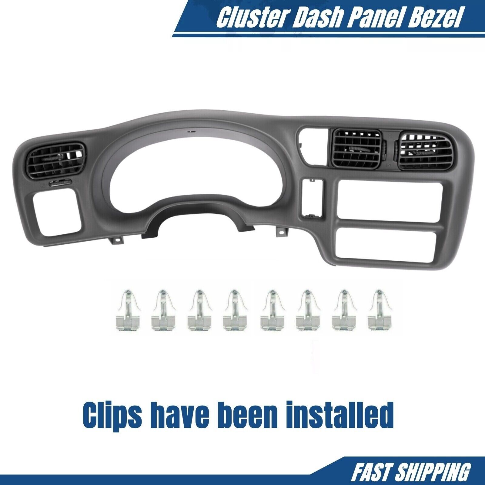 Dash Radio Cluster Bezel Cover Single Din Fit For 98-05 Chevy S10 Blazer Jimmy