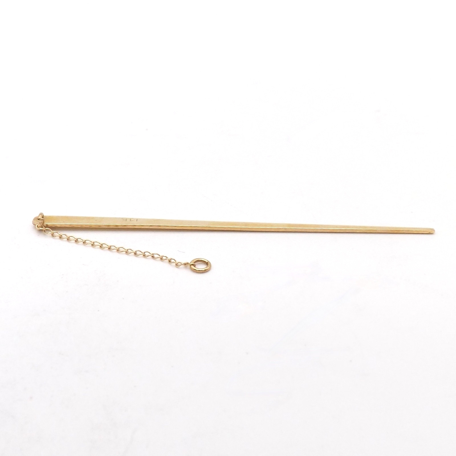 Solid 14k Yellow Gold Toothpick Charm Pendant Chatelaine Vintage 2in