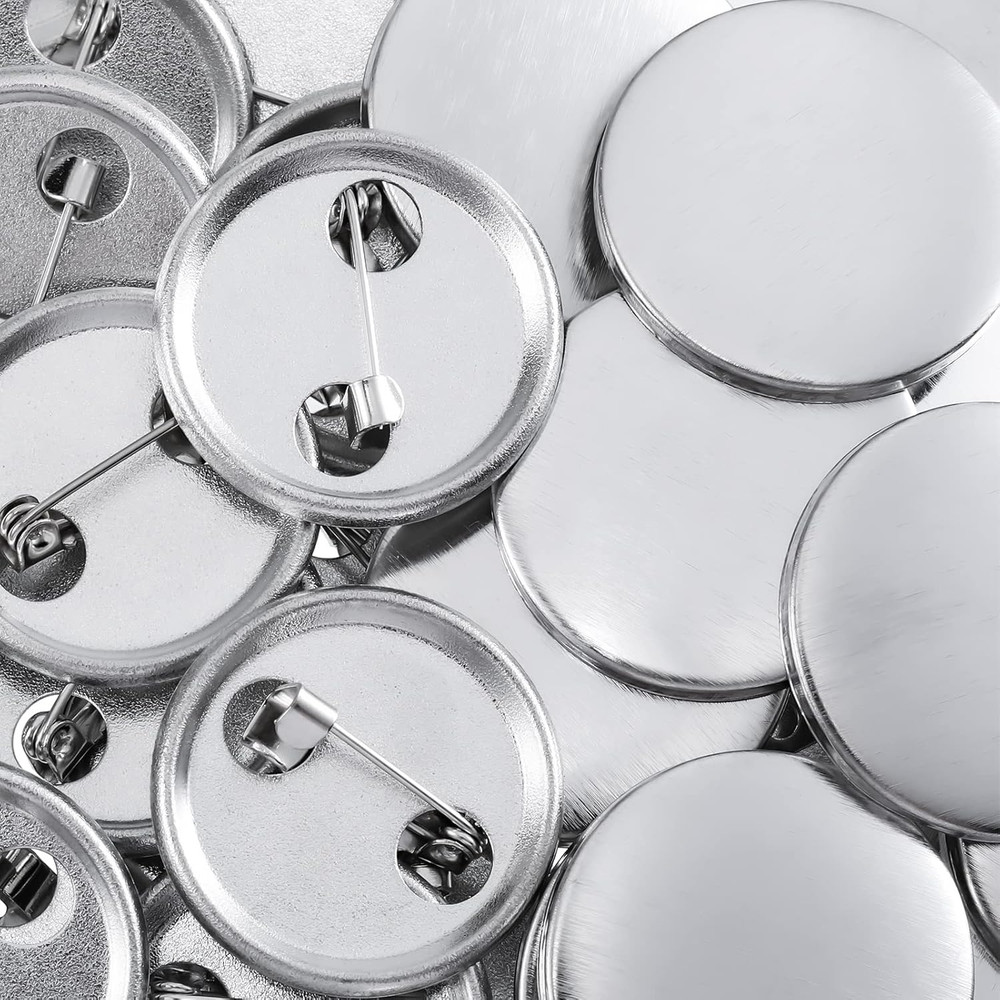 300 Piece Blank Badge Button Kit for Button Maker Machine, Includes Metal She...