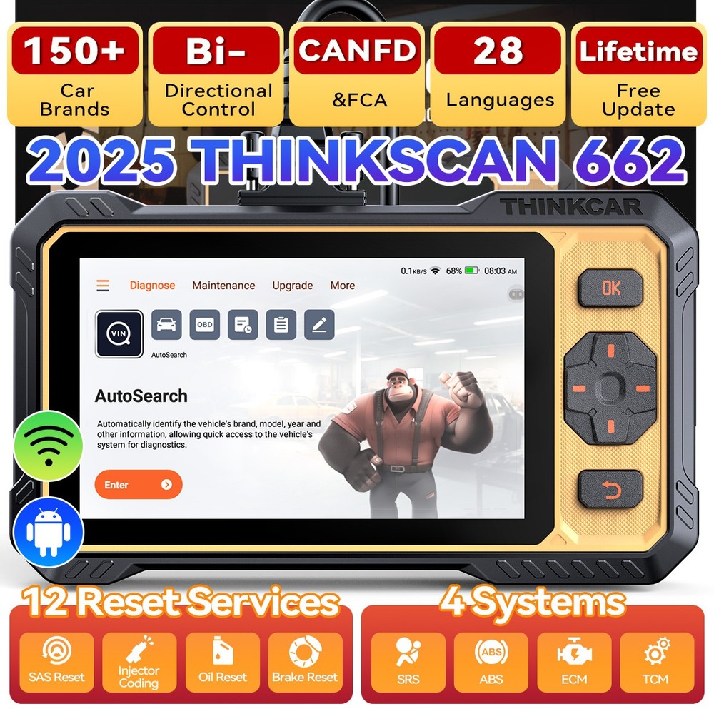 ThinkScan 662 Bidirectional ABS SRS Engine Car OBD2 Scanner Diagnostic Scan Tool