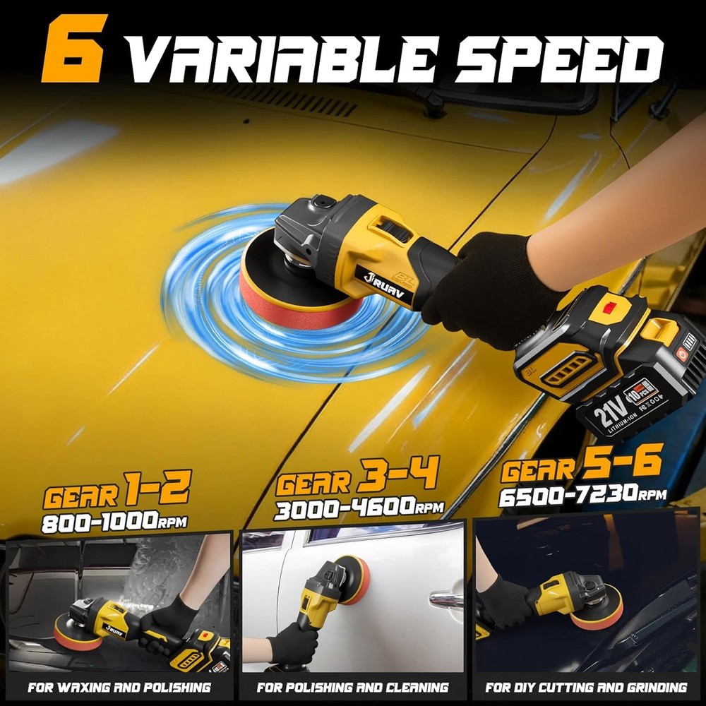 Cordless Car Buffer Polisher Detailing Kit