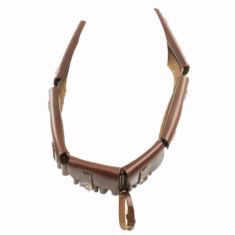 British Victorian Martini-Henry Rifle Brown Leather Ammo Bandolier 50Rd Capacity