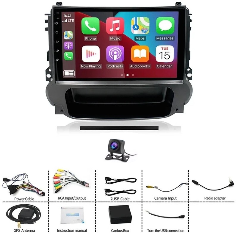 9'' FOR 2012 2013 2014 CHEVROLET MALIBU APPLE CARPLAY CAR GPS STEREO RADIO SWC