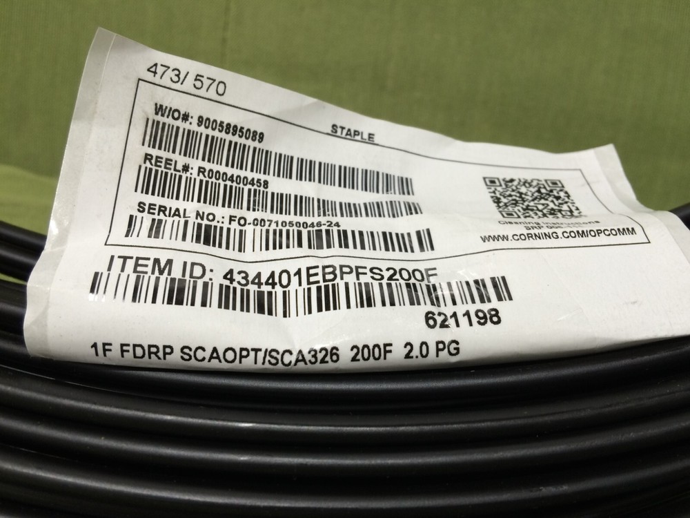 Corning OptiTap SST-Drop Toneable Cable Assembly 200 ft. 434401EBPFS200F