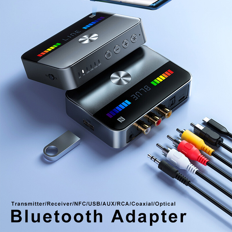 New Bluetooth Transmitter Receiver 3.5mm AUX RCA Coaxial Optical USB NFC Adapter