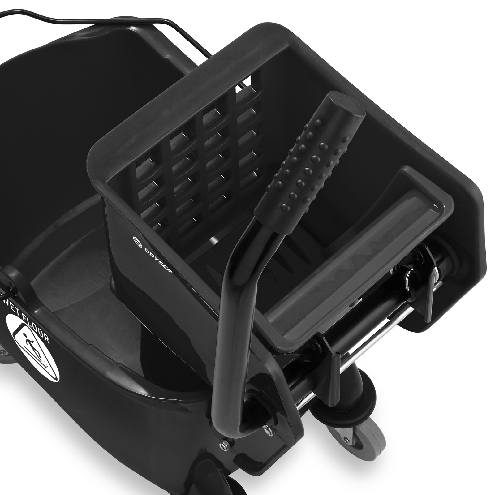 26 Quart Commercial Mop Bucket with Side Press Wringer, Black