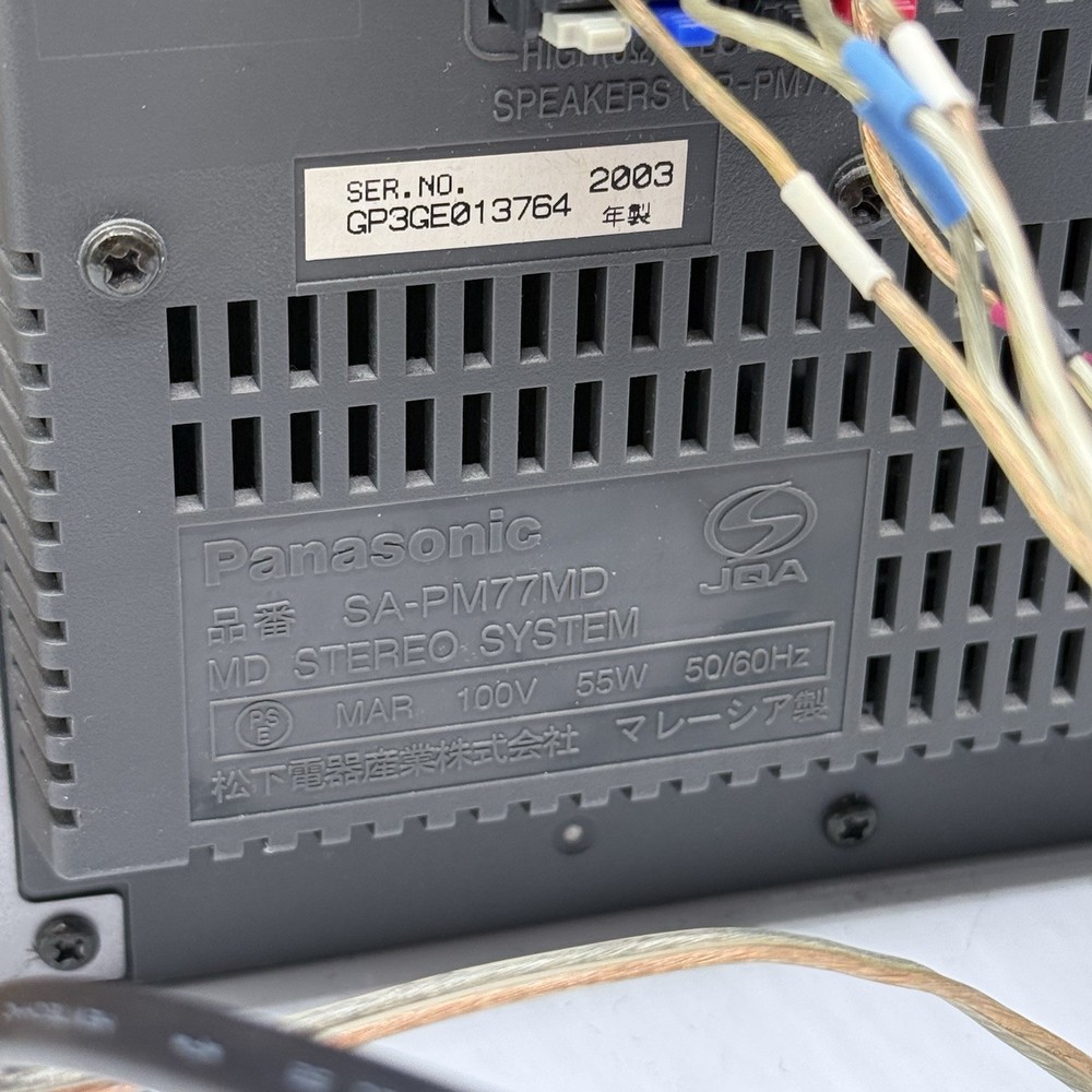 Panasonic SC-PM77MD CD MD Cassette Stereo Mini Disc System Remote FULLY TESTED