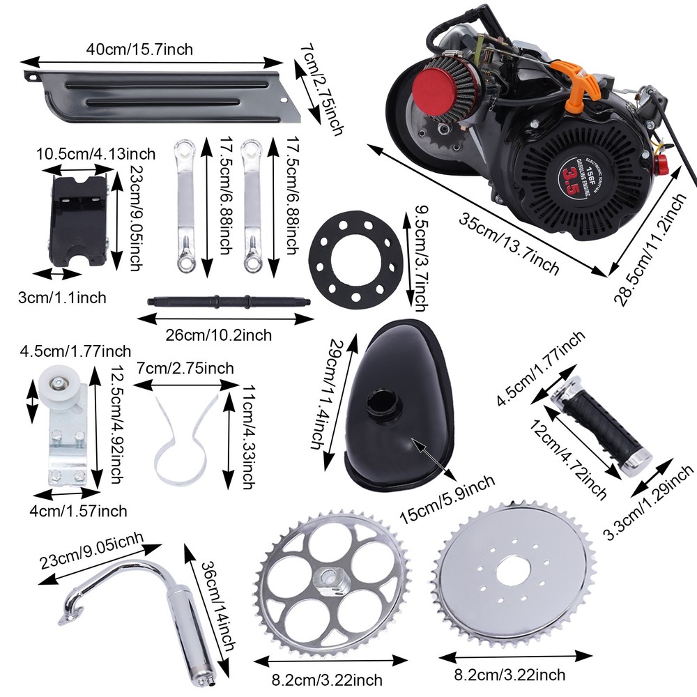 4 Stroke 100cc Bike Engine Kit Set Gas Motorized Motor Bicycle Modified Engine