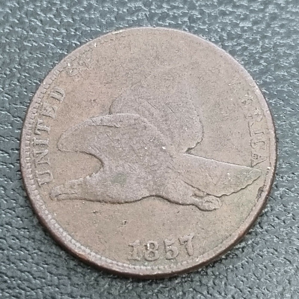 1857 Flying Eagle Cent 1c Better Grade Dark #38921