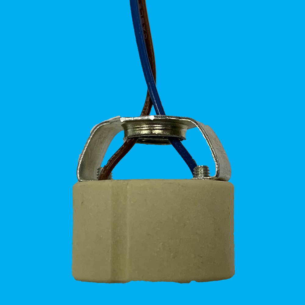 12x GU10 Ceramic Halogen Lamp Holder Socket, M10 Bracket & 490mm Attached Cables