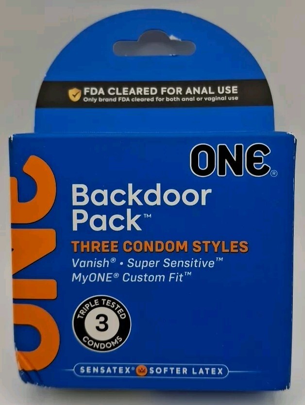 One Backdoor Condoms - Latex - 3 count