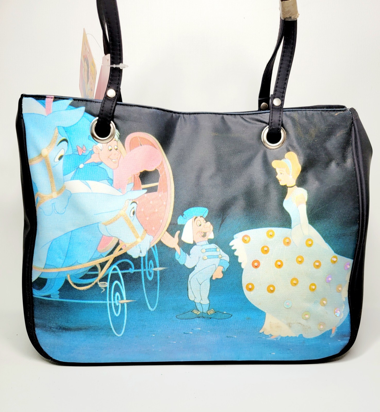 Disney 2005 Cinderella 13"x10" Glitter Sequin Handbag Purse New with Tags