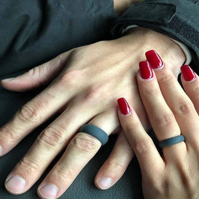 AERA Silicone Wedding Band Engagement Ring FlexFit Rubber Mens Womens Jewelry