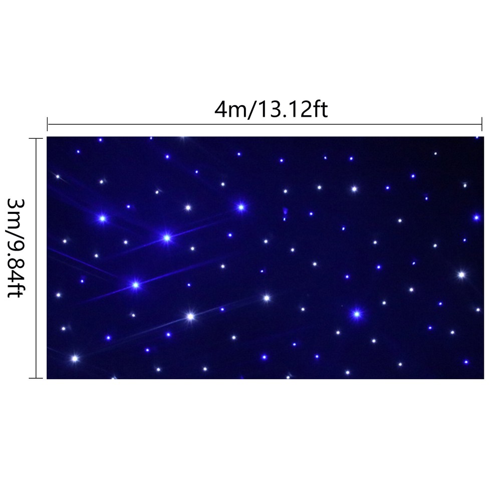 LED LED Backdrop Curtain with Remote Control - White & Blue Starlight Effect