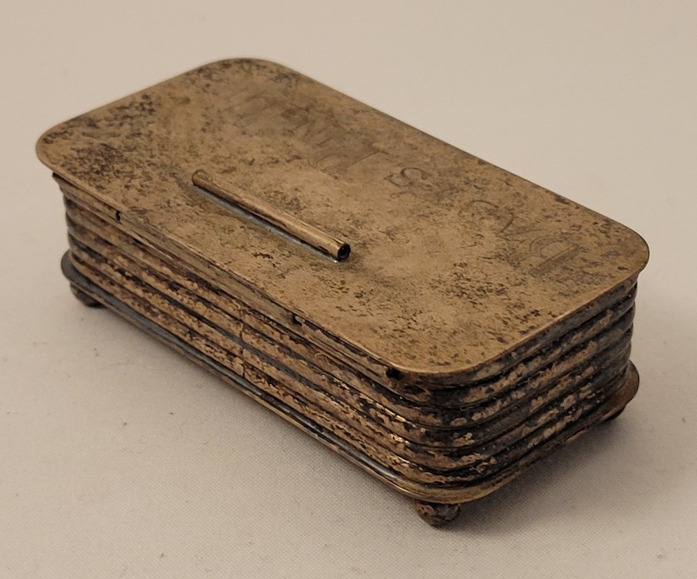 Vintage Victoria Baby's Pin-Up Silver Plate Safety Pin Box