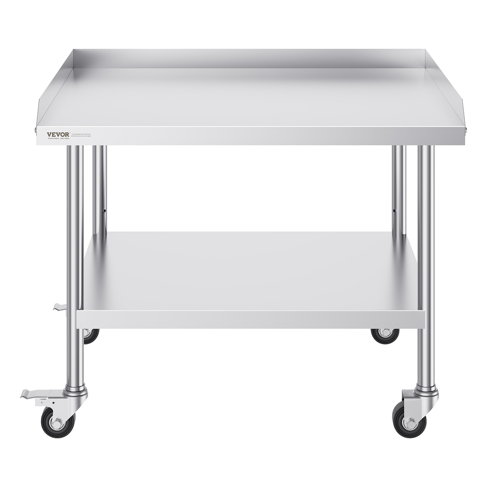 VEVOR Stainless Steel Work Table 30"x36" Commercial Food Prep Table W/ 4 Casters