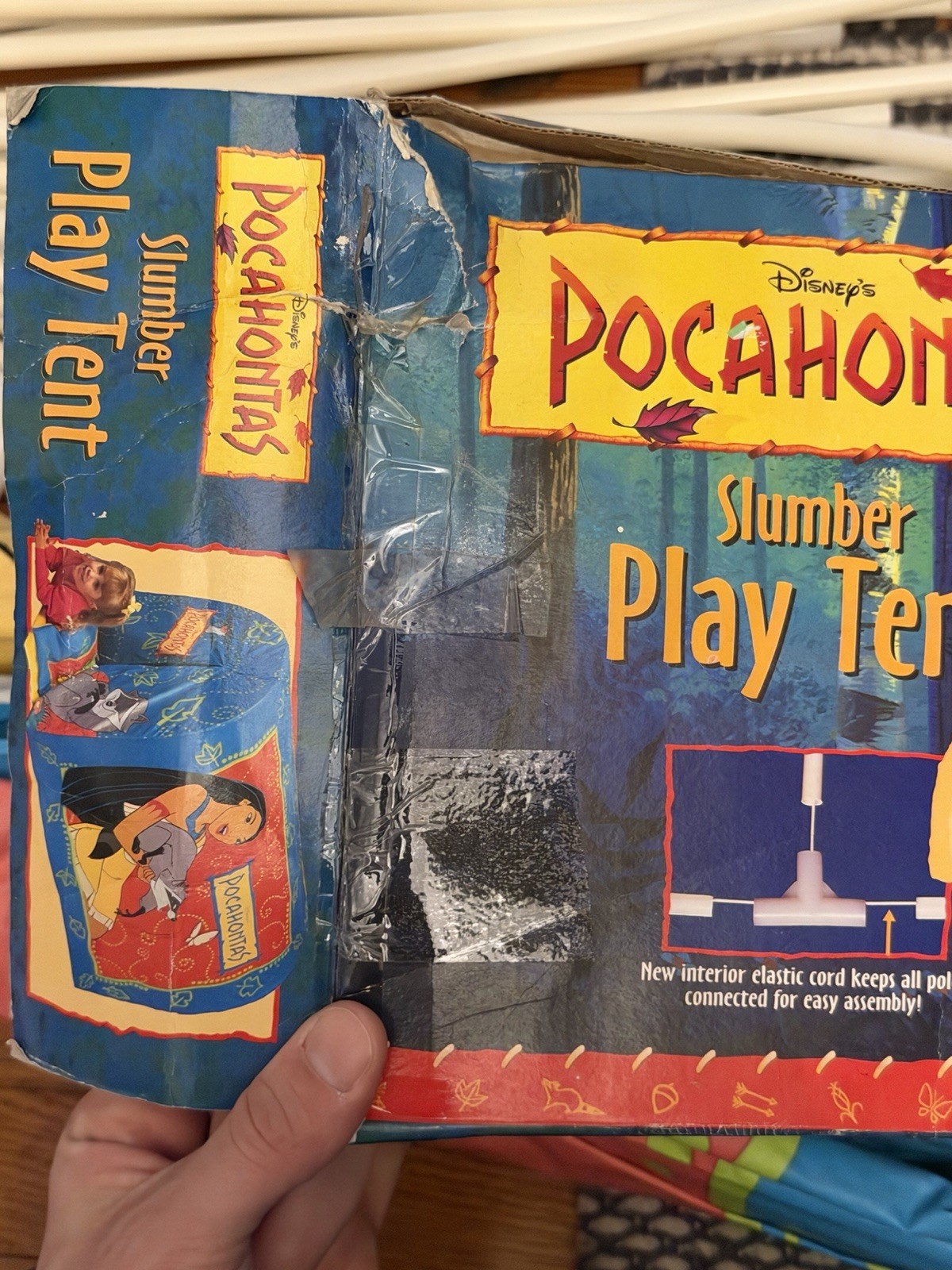 RARE Vtg Disney Pocahontas Vinyl Slumber Kids Play House Camp Tent 40x30x44 Used