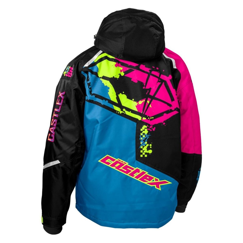 Castle X Process Blue/Pink Glo/Hi-Vis Code G5 Jacket 3455309XL