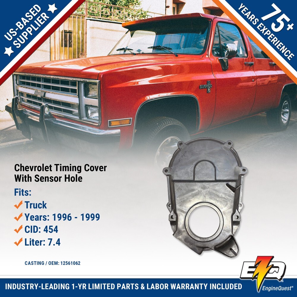 Chevrolet 7.4L & 8.2L 454 & 502 CID Timing Cover With Sensor Hole