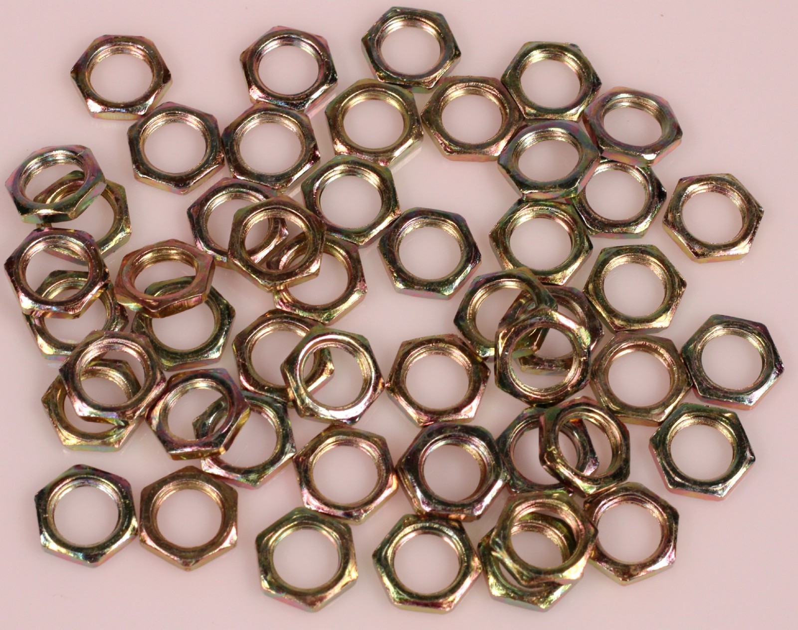 Steel Hex Lock Nut Fasteners, Fits 1/8IP Standard Lamp Pipe, DIY Repair - 50 Pcs