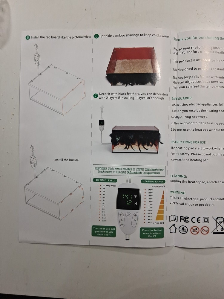 Chicken Brooder Box for Chicks, Revamped Chick Brooder Heater with Adjustable Te