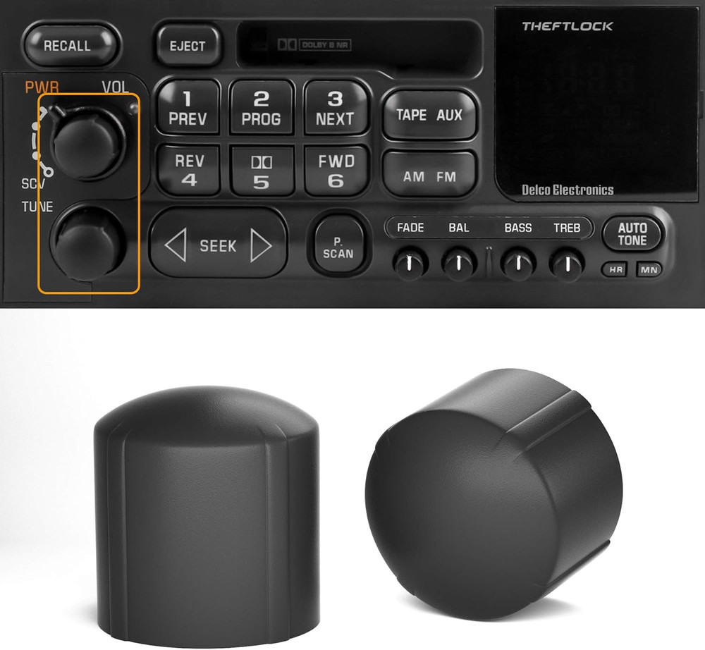 2 PCS Stereo Radio Volume Control Knobs Kit OEM Replacement for GMC Cadillac Che