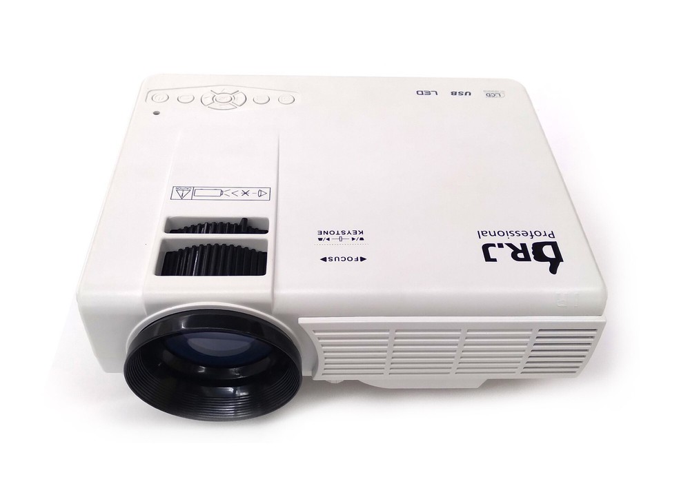 Mini LCD Projector - White - Portable - Bluetooth 5.2 and Screen HI-04