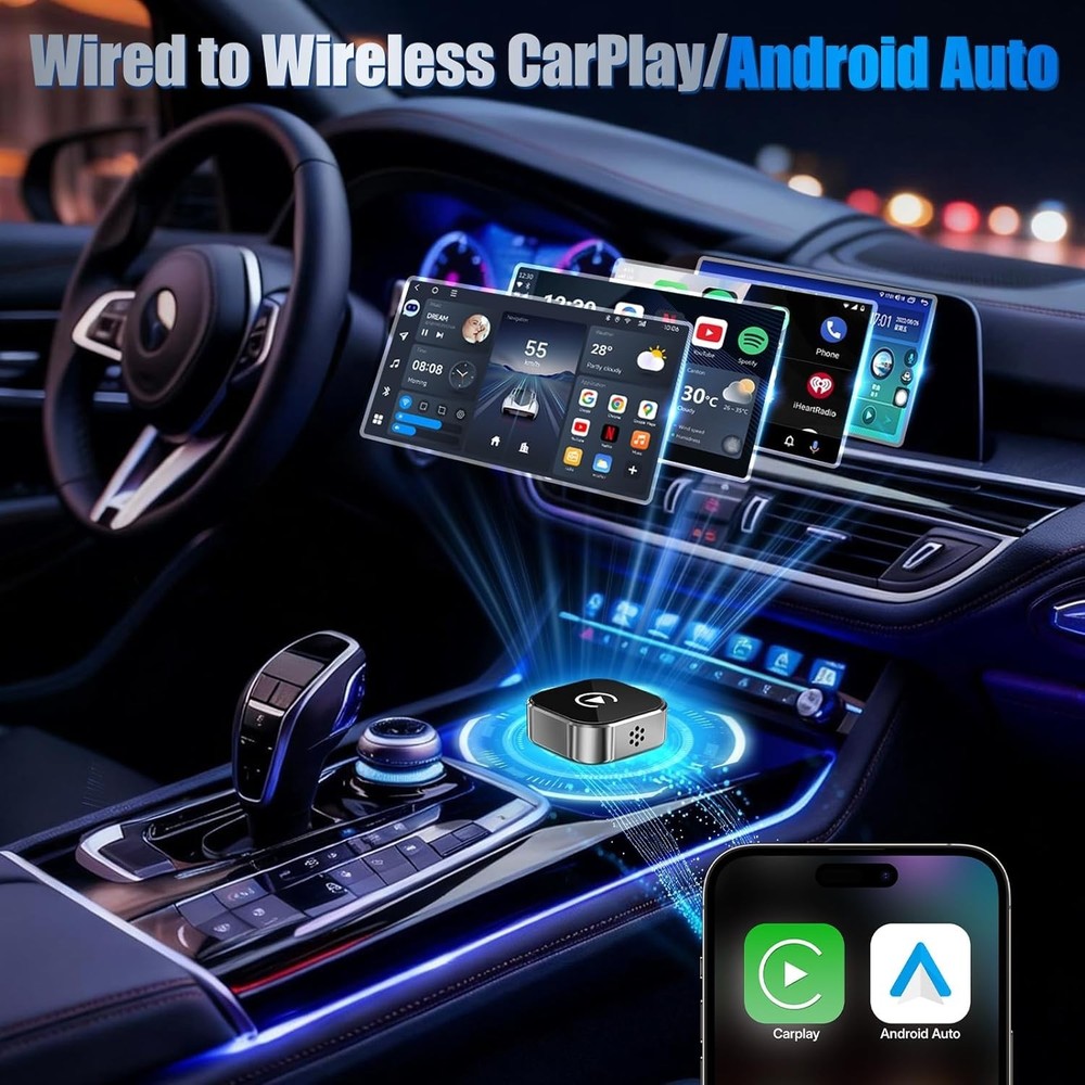 2026 Wireless Car Adapter - Universal Smart Screen Converter for CarPlay/Android