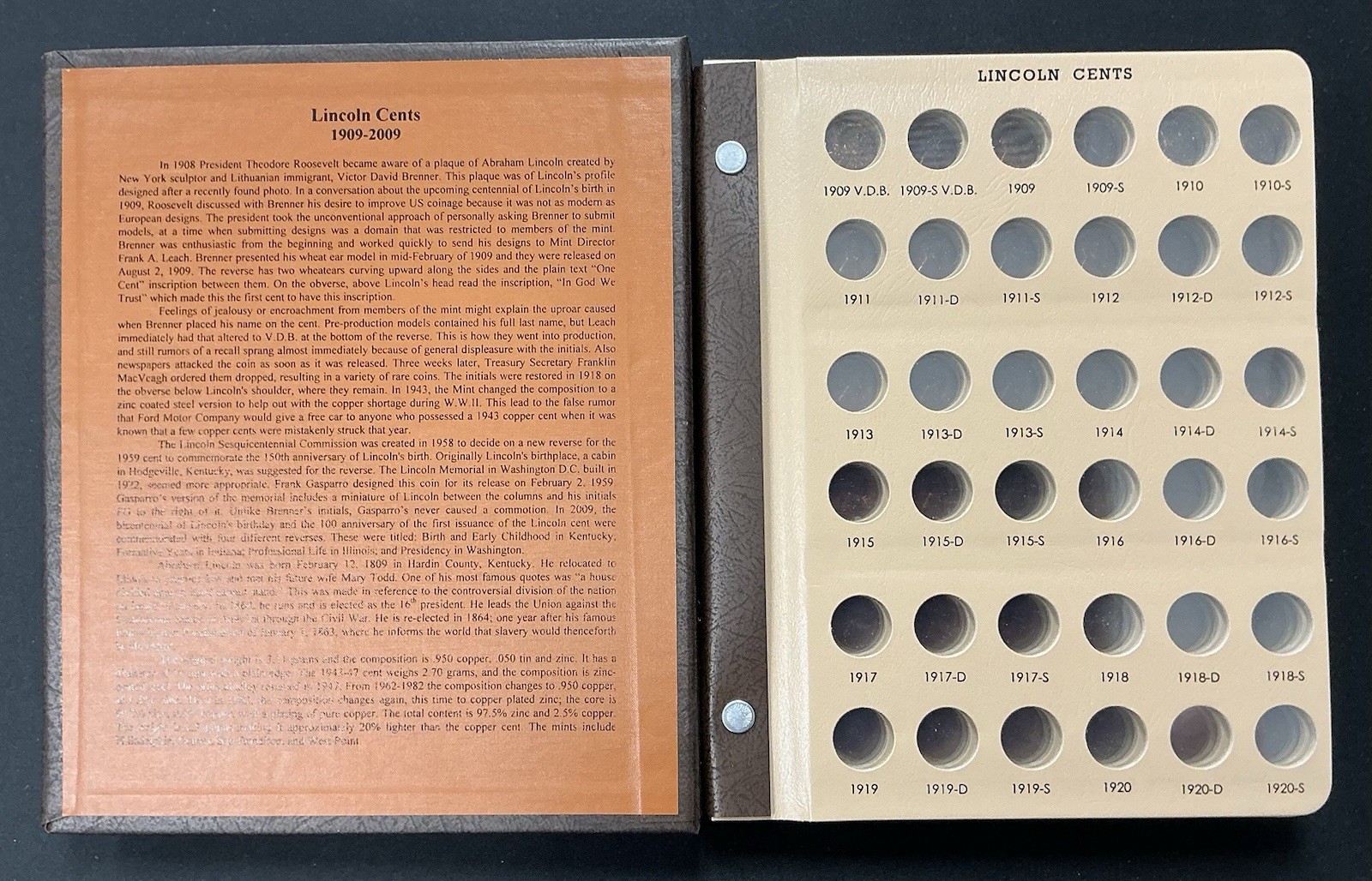 Dansco Album 8100 ~ Lincoln Cent Book 1909-2009 ~ Partially Complete!