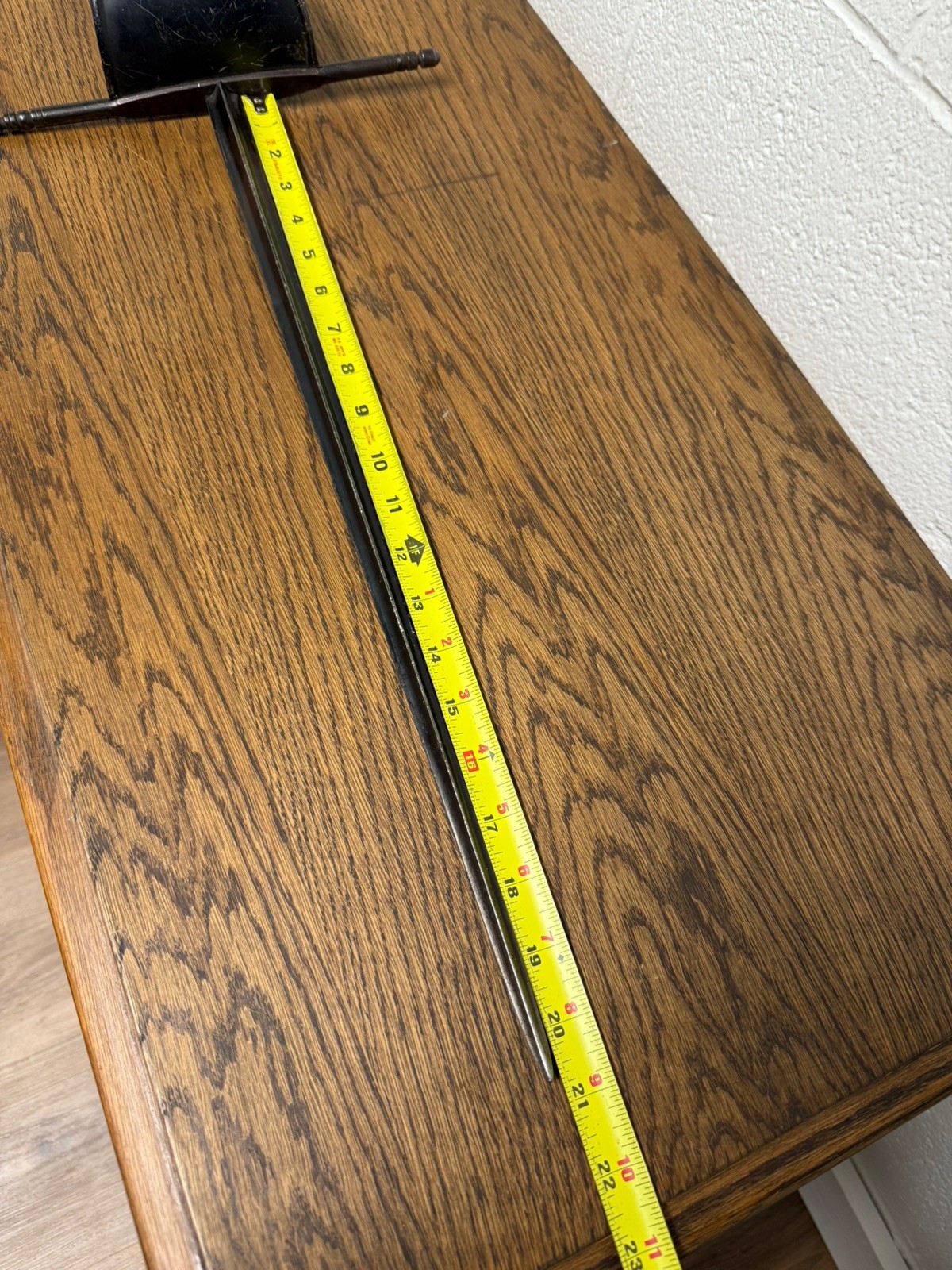 Antique Vintage 19th Century Sword Made In Spain Trefoil Blade Wood Handle