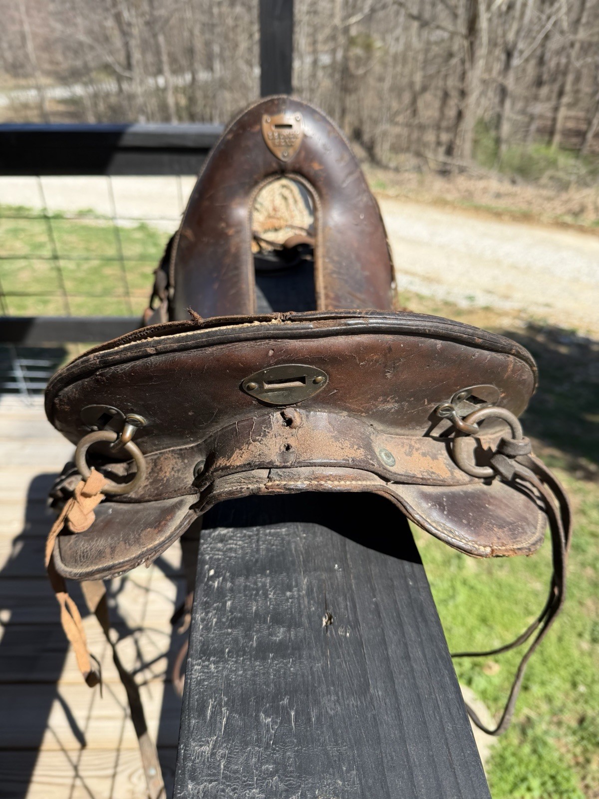 Antique World War I 12 inch McClellan Calvary Saddle, All Original W/ Stirrups
