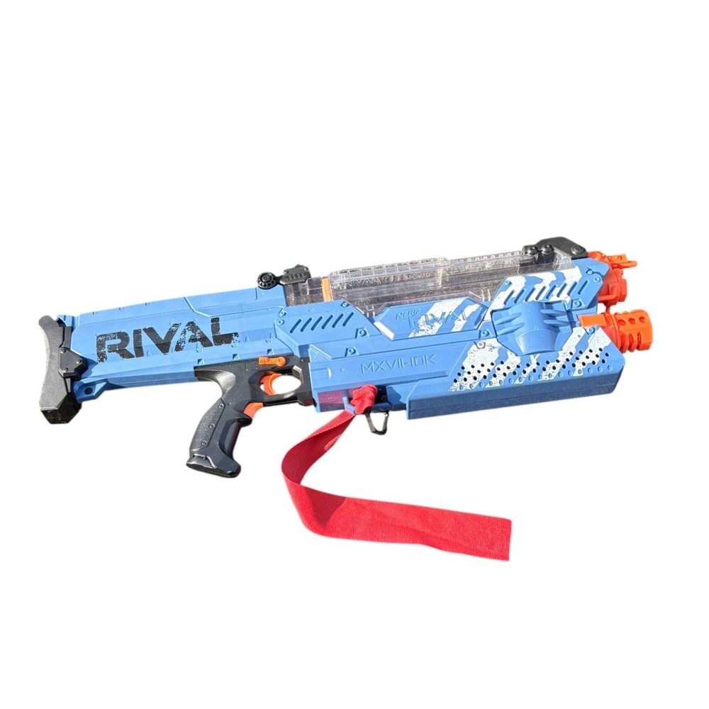 Nerf Rival MXVII-10K Phantom Corps Blaster With Red Strap Blue & White