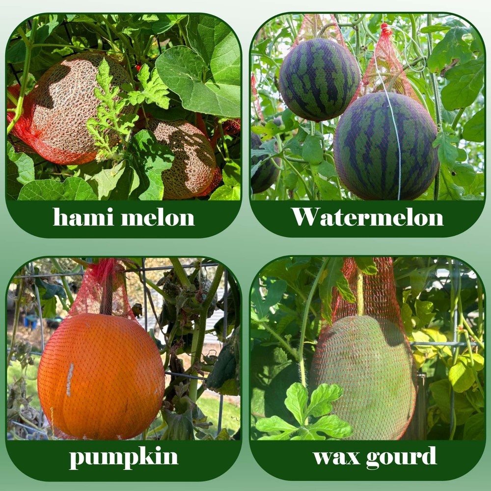 Watermelon Support Nets 100 Pack, Fruit Hammock For Honeydew Cucumber, Red
