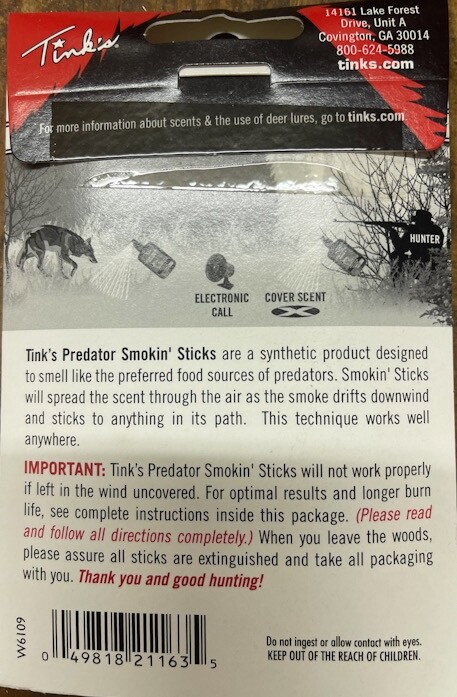 Tink's Predator Smokin' Sticks 10 Sticks