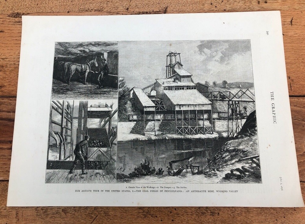 pennsylvania coal fields . 1876 large print from the graphic !