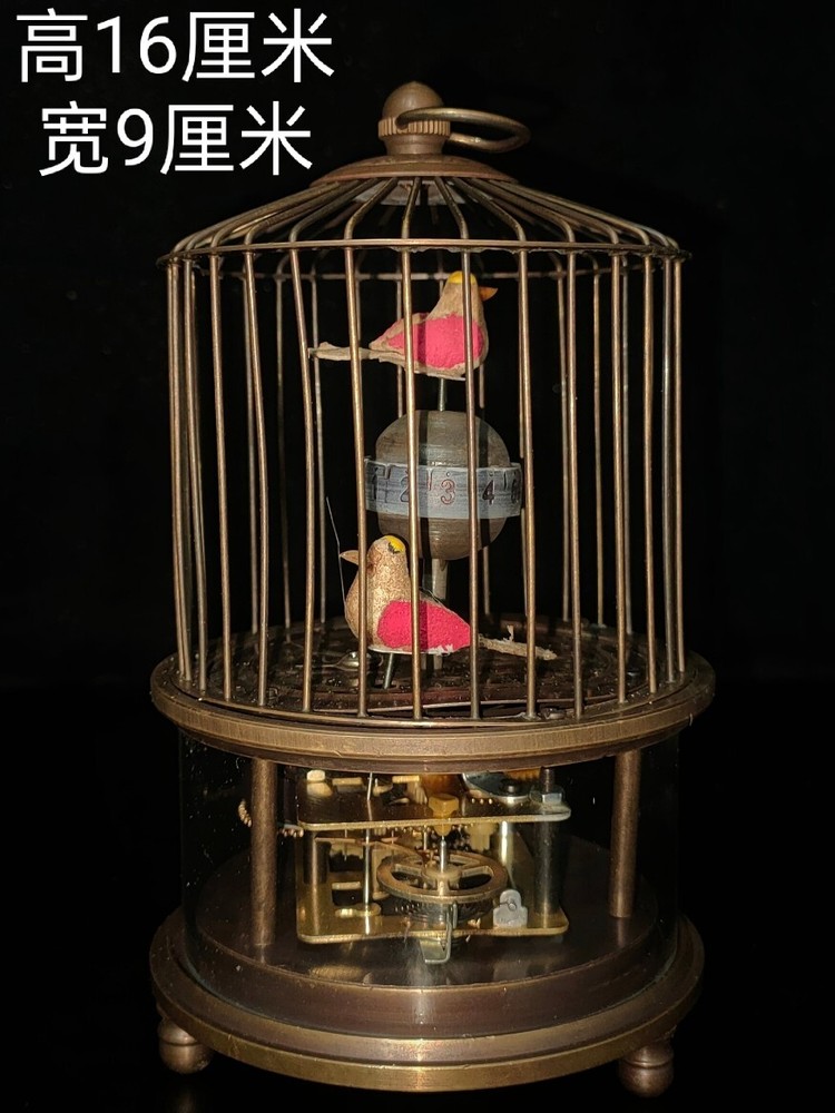 Chinese Rare brass birdcage Mechanical Table Clock