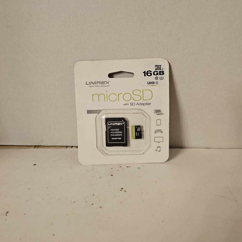 UNIREX microSD with SD Adapter 16 GB