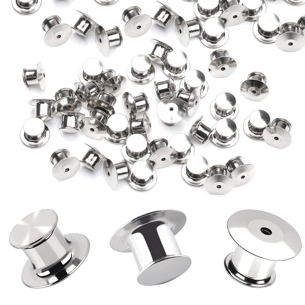 30 Pieces Metal Pin Backs Locking Pin Keepers Locking Clasp 30