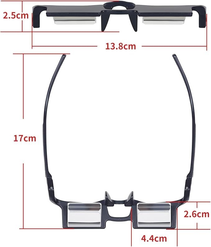 Upgraded Reading Glasses for Lying Down, Bed Light Periscope Design NEW