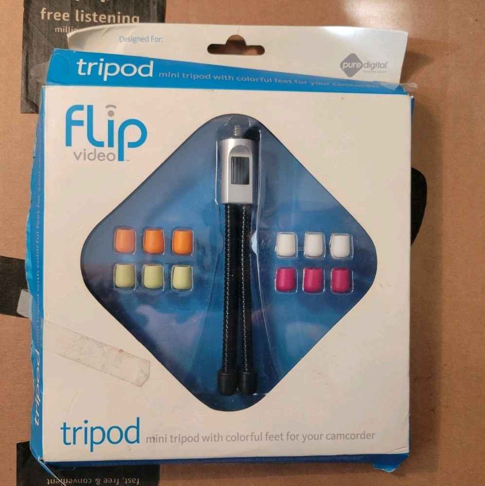 Flip Video Mini Tripod with Interchangeable Feet Pure Digital Tech