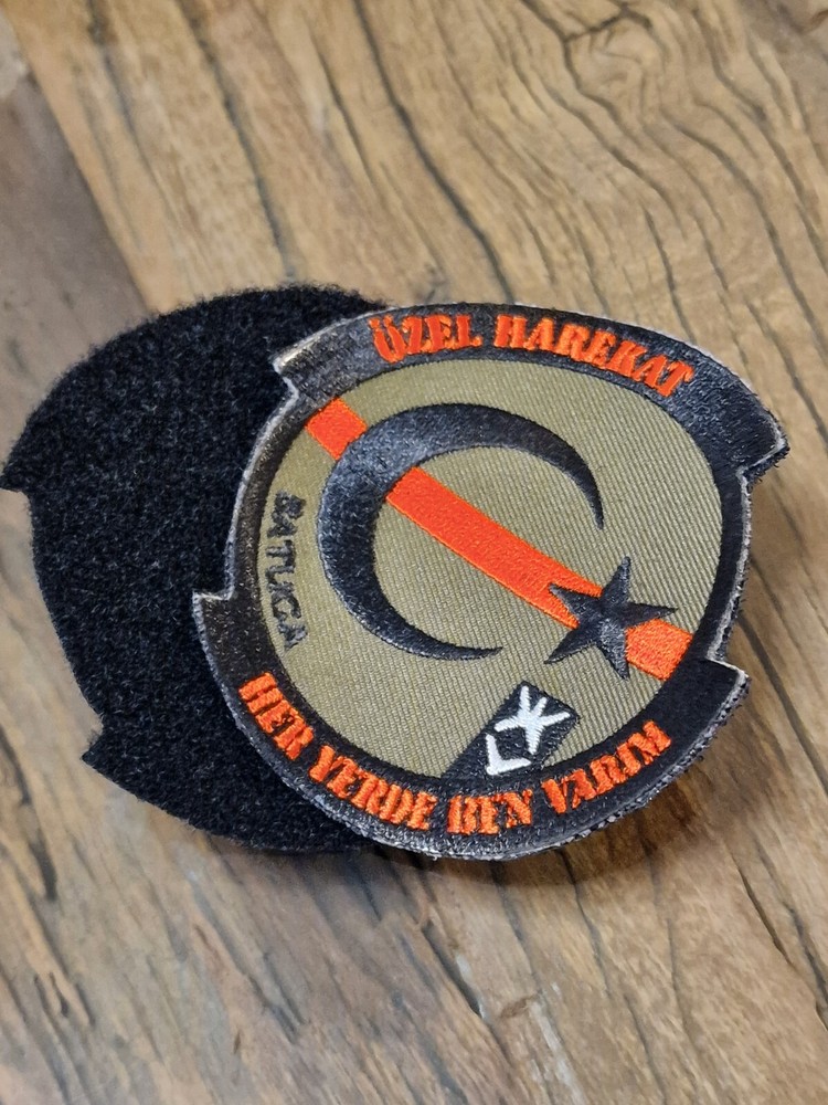 TURKISH FLAG PATCH COMMANDO SPECIAL UNIT (ÖZEL HAREKAT) 8CM DIAMETER