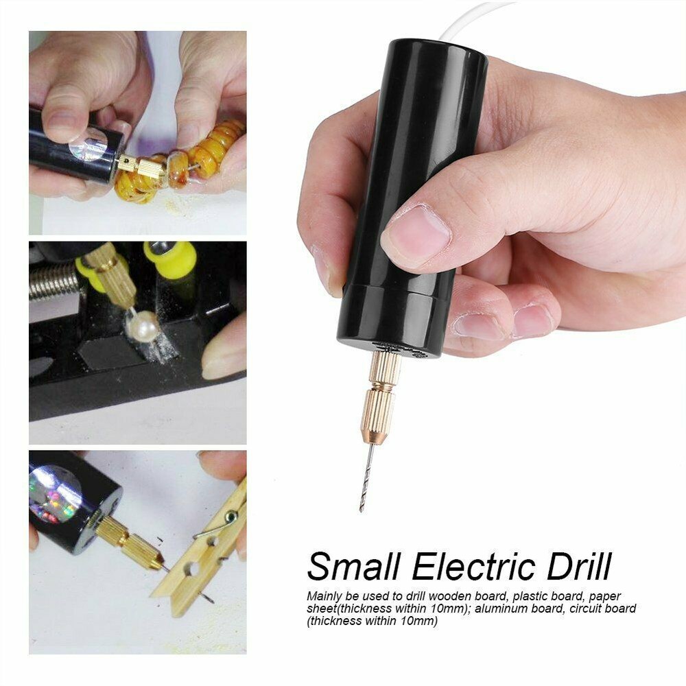 Portable USB Micro Drill Bits Set Mini Electric Small Hand Power Drill Tool Kit